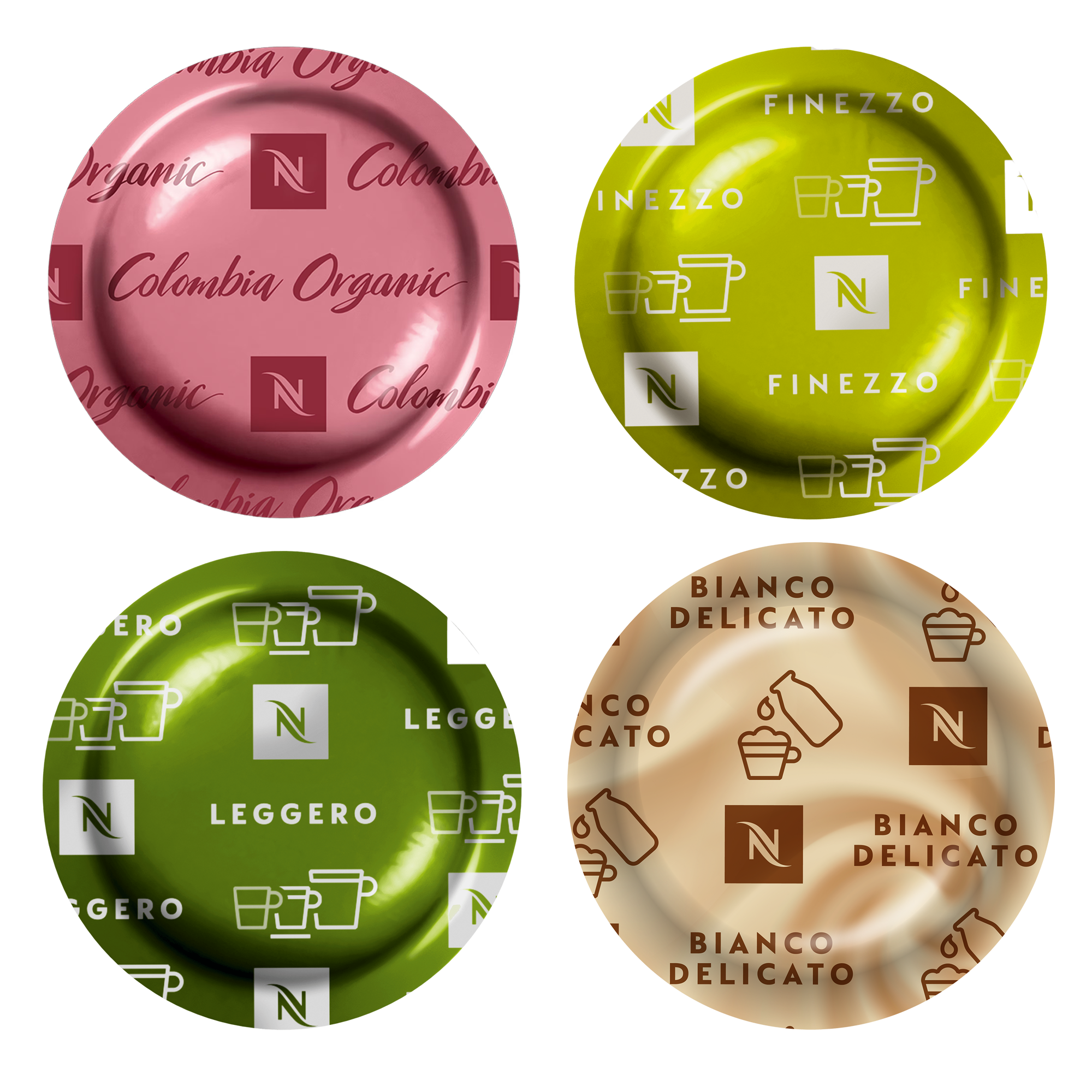 Mild 200 Capsule Assortment includes 50 x Bianco Delicato, 50 x Leggero, 50 x Finezzo and 50 x Brazil Organic