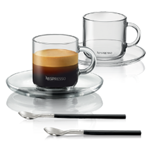 Vertuo Lungo Set of 2 Mugs 180ml and 2 Spoons 12cm