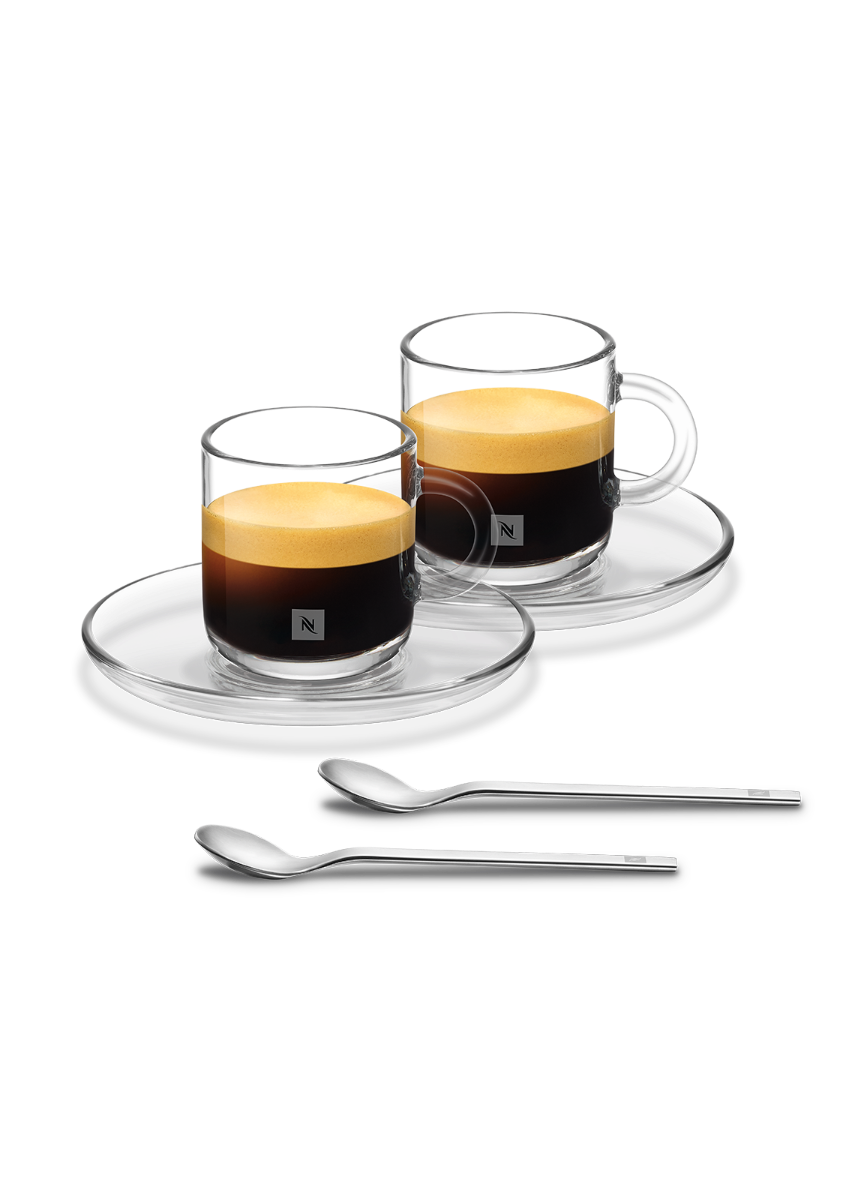 Vertuo Espresso Set of 2 Cups 80ml and 2 spoons 12cm