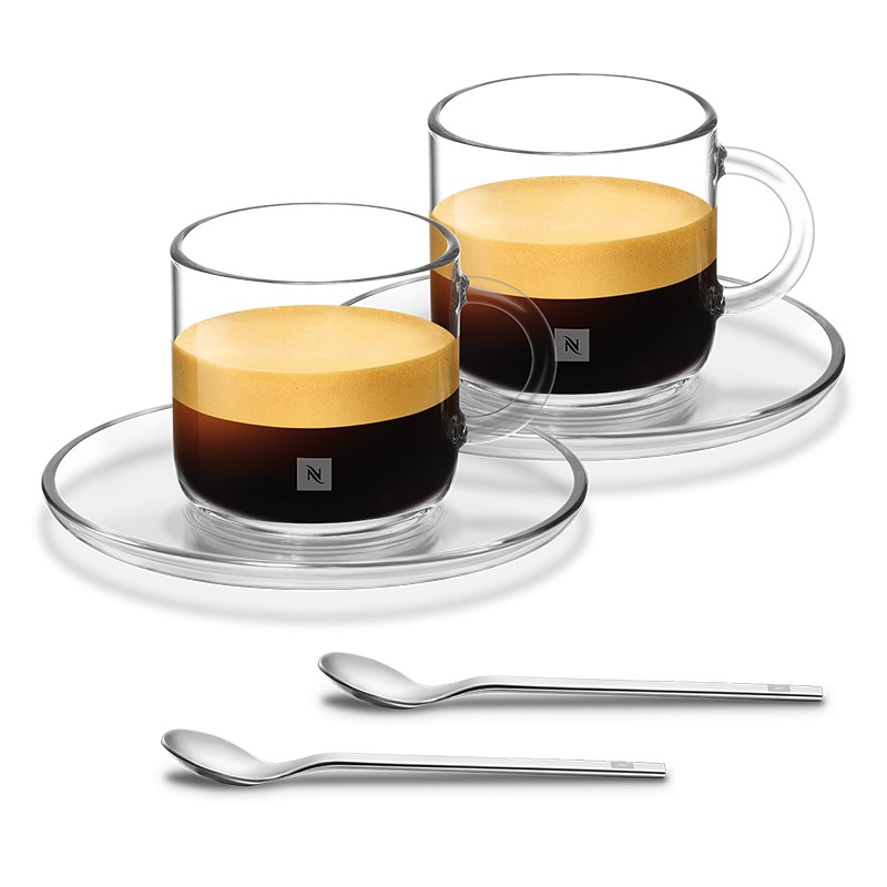 VERTUO Lungo Set of 2 Lungo 180ml cups & saucers and 2 spoons (12 cm)