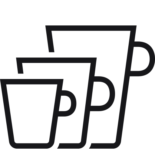 أيقونة أحجام الكوب