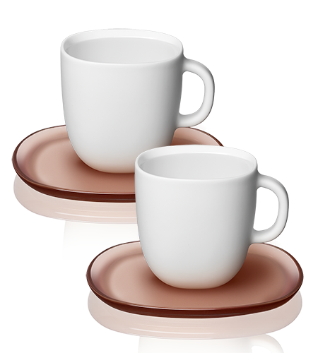 Lume Collection 2x Lungo Cups and Saucers Set