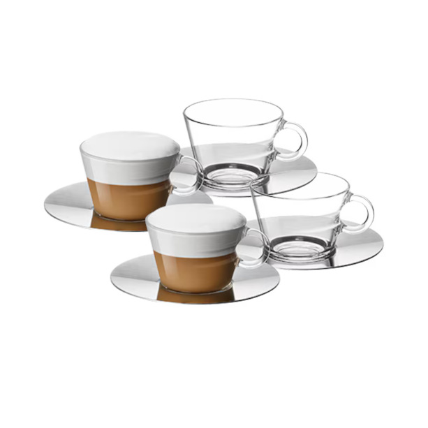 مجموعة ڤيو 4 أكواب كابتشينو مع صحون  