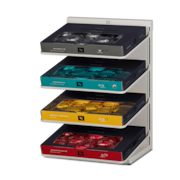 Vertical Display Dispenser which holds up to 4 boxes of Nespresso Professional capsules,