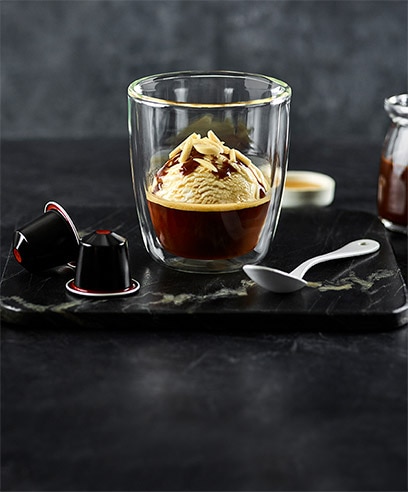 Nespresso hazelnut liqueur affogato