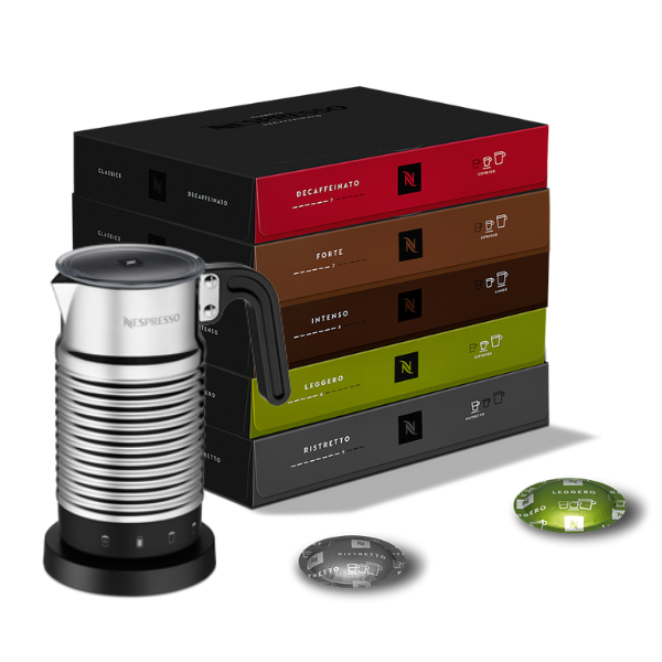 Professional Coffee 5 Box Classic Assortment + Aeroccino 4 Milk Frother