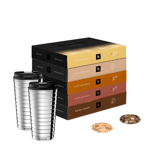 Professional Coffee 5 Box Creations Assortment + Travel Mugs